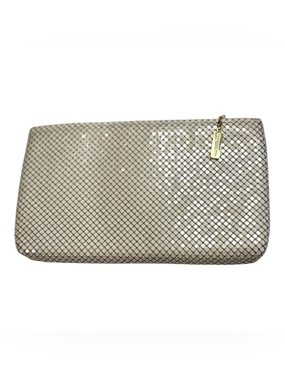Whiting & Davis VTG Cushioned White Mesh Wristlet Clutch EUC GORGEOUSLY COOL!✨✨